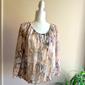 Elegant Snake Print Blouse